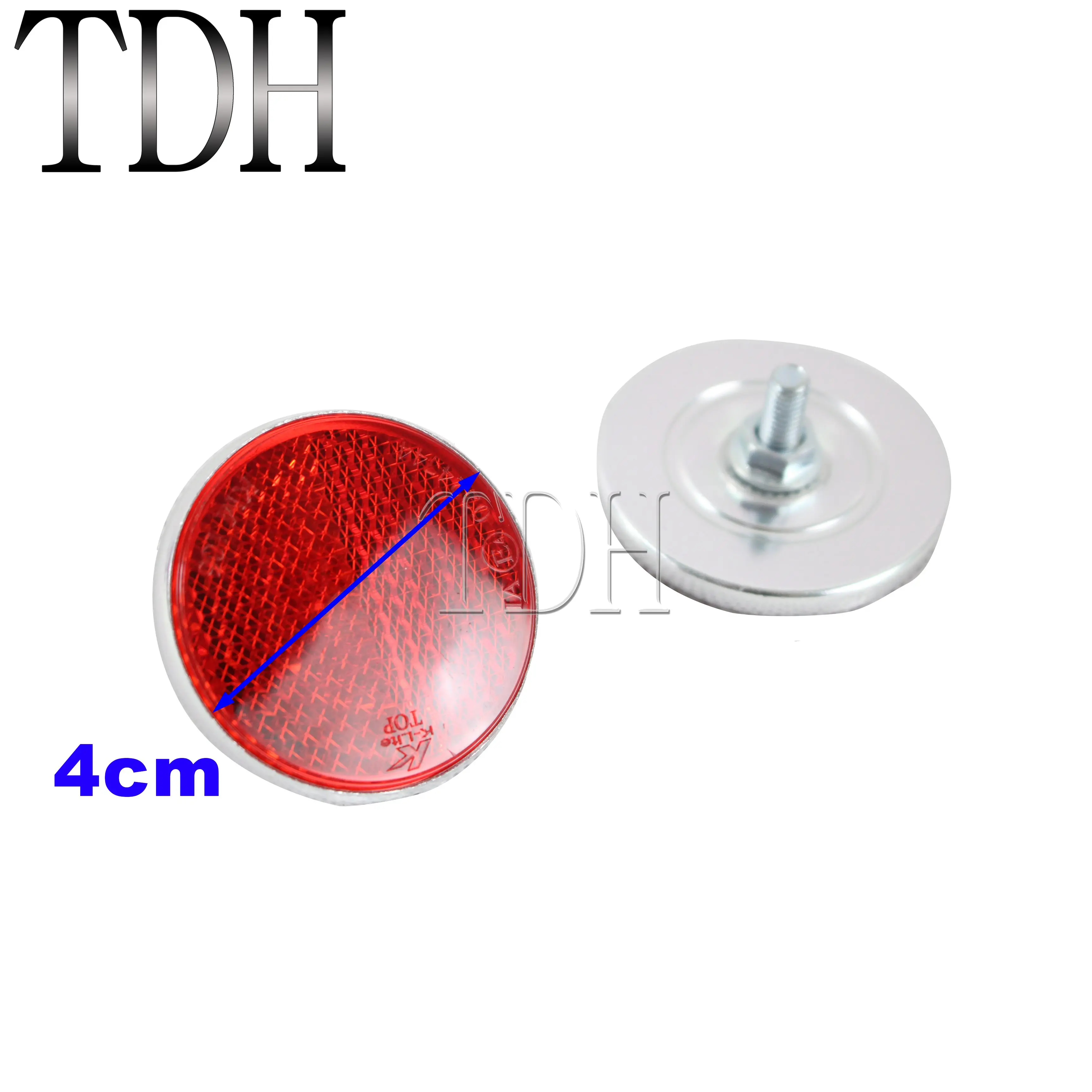 40mm Round Red And Amber Motorcycle Reflector With Mounting Screw On Back Bolt Stud Fixing Warning Reflectors Sign