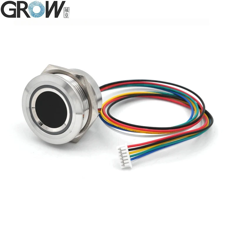 GROW R503-5V RGB LED DC5V interfejs UART MX1.25-6pin wodoodporny pojemnościowy moduł czujnika linii papilarnych skaner dla Arduino Android