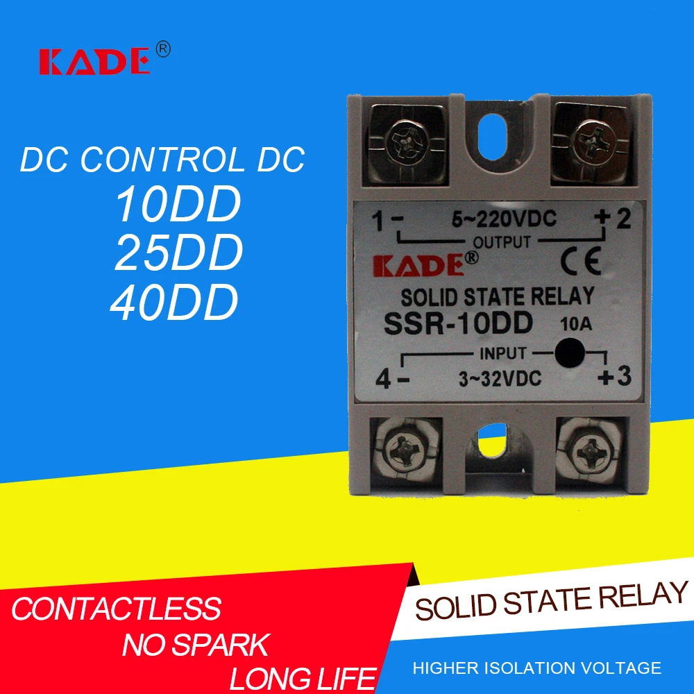 SSR -10DD/25DD/ 40DD DC control DC SSR white shell Single phase Solid state relay