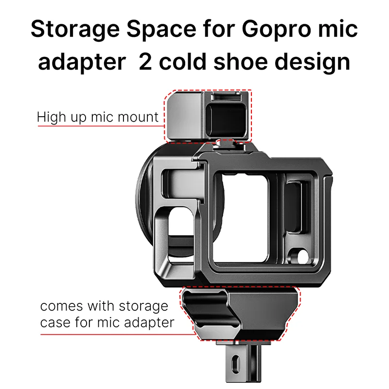 Ulanzi G9-5 Metal Cage for GoPro Hero 11 10 9 Black Frame Housing Case With Cold Shoe Camera Extend 52MM Filter Mic adapter