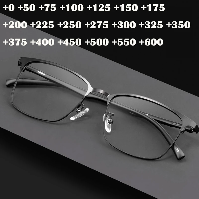 Retro Optical Reading Glasses Men Women Ultralight CR39 Lens Alloy Rim Glasses Fashion Exquisite Hyperopia Glasses +0 125 175