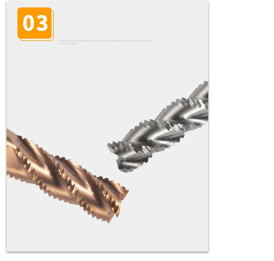 1 Stück / 5 Stück / 10 Stück 3-Schneiden-Wolframstahl-Hartmetall-Nanobeschichtung Wellenform-Schaftfräser für die Grobfräsbearbeitung CNC-Bearbeitung Endfräser – Detail 10