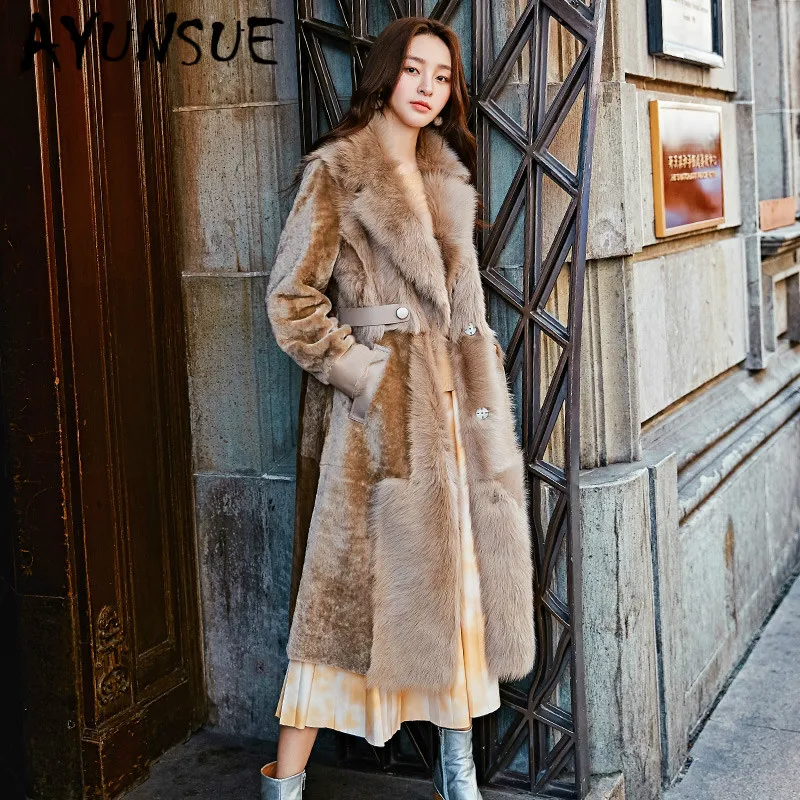 

Natural Fur Coat Women Wool Jacket Women Clothes 2020 Parka Real Fur Wool Winter Coat Women Real Leather Jacket S19-067SH YY2368