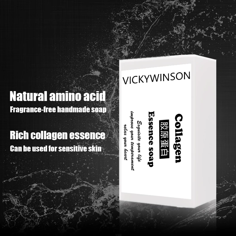 Essência de colágeno sabonete feito à mão 50g aminoácidos sabonetes de controle de óleo aminoácidos facial volta sabonete feito à mão remoção de ácaro