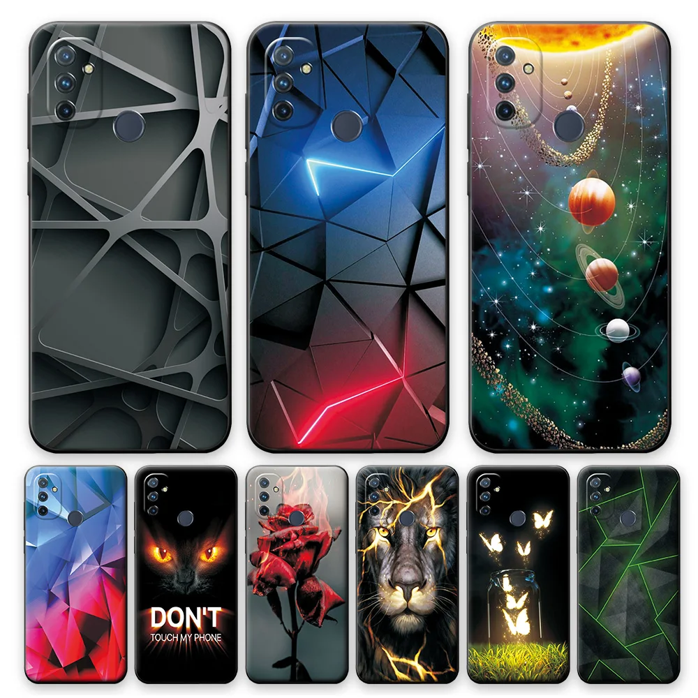 For OnePlus Nord N10 5G Case Cover on 1+Nord N10 Phone Case For One Plus Nord N10 N 10 Cartoon Silicone TPU Black Bumper 6.49