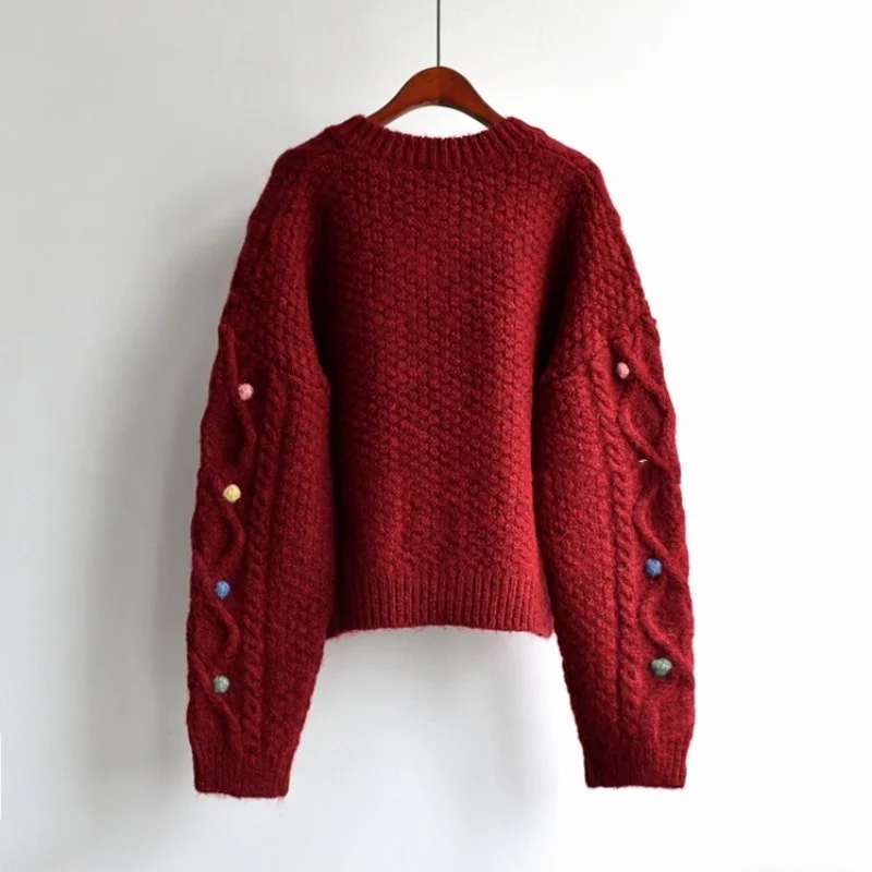 Casual Japanese Knitted Cardigan Jacket Women Single Breasted Loose Sweet Sweater Coat Long Sleeve Female Christmas Red Sweaters