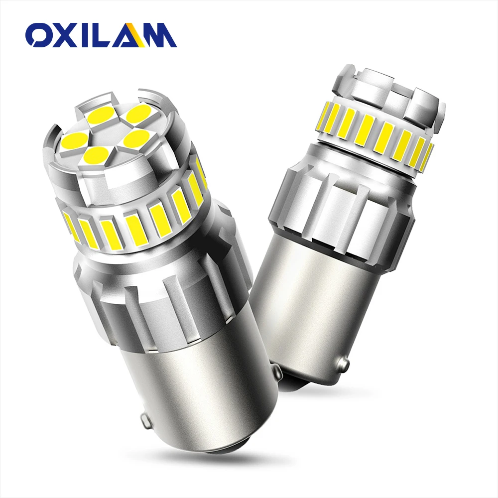 OXILAM 2PCS 1156 P21W 7506 BA15S LED Bulbs Canbus Anti-Hyperflash Car Auto Light Bulb Brake Lamps Reverse Lights DRL 6500K White