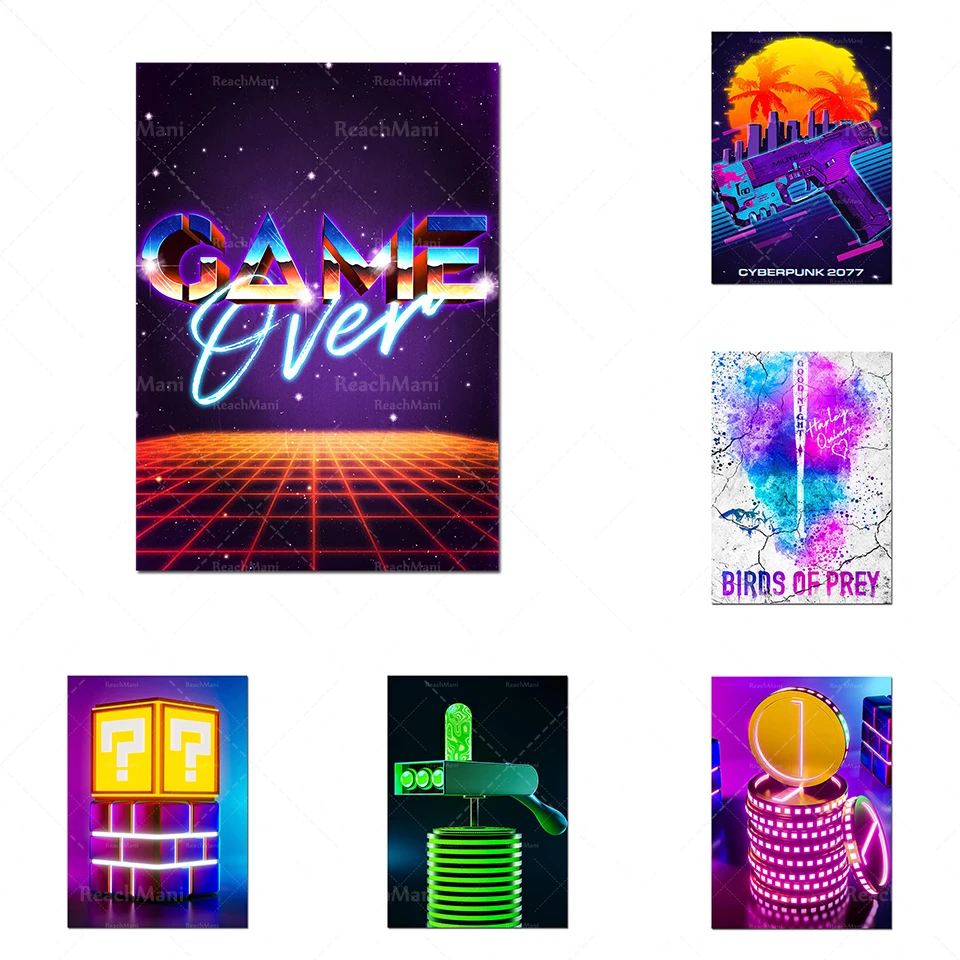 Mystery cube, portal gun, minimalist poster, game over, video game art, video game decoration, wall art, poster printing, game p