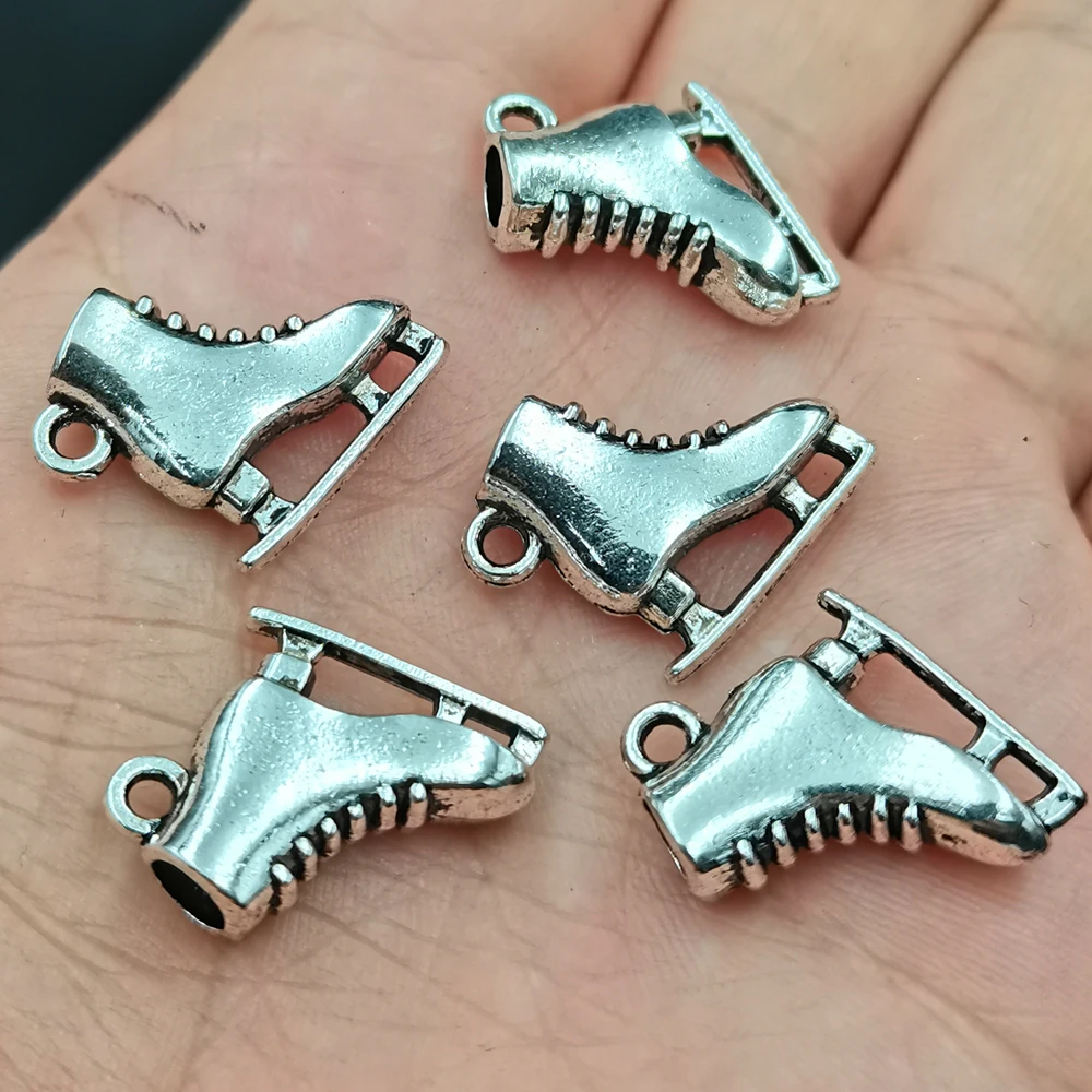 Antiquing 3pcs Skating Shoes Charms For Jewelry Making Fashion Earring Pendant Bracelet Necklace Charm