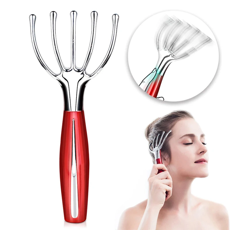 Electric Five Finger Head Relax Massager Hair Held SPA Scalp Neck Headache Stress Relief Release Head Full Body Portable Massage