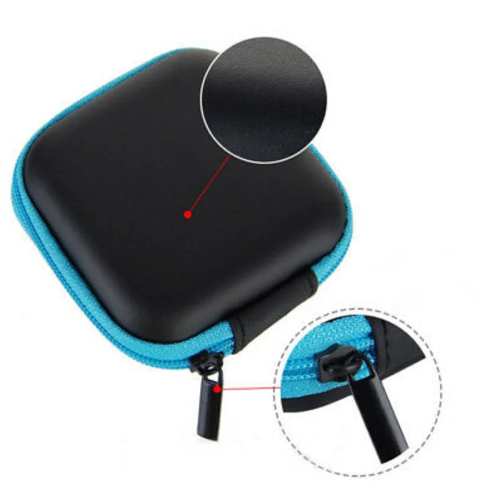 New Square Mini Universal Zipper Earphone Cable Data Cord Storage Bag Case Pouch