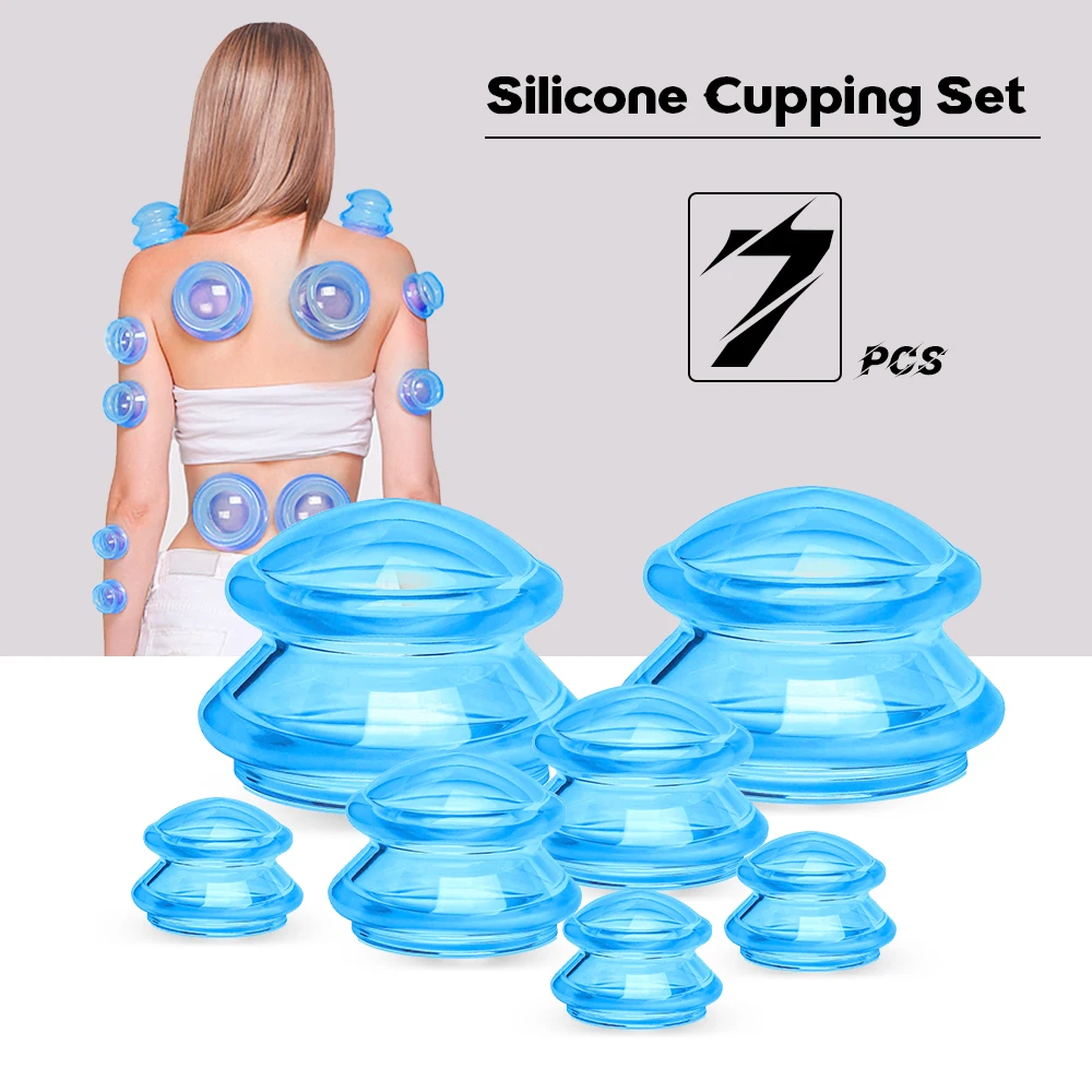 7pcs Jars Premium Transparent Vacuum Suction Massage Cupping  AntiCellulite Ventosa Body Facial Cup Weight Loss Chinese Therapy