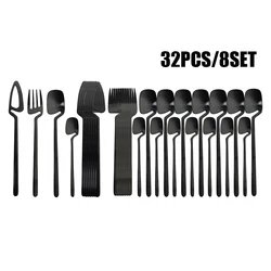 Matte Cutlery Set 304 Stainless Steel Dinnerware Set Knife Fork Spoon Dinner Set Bar Party Flatware Kitchen Tableware Set