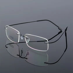 Ultralight TR90 Memory Titanium Rimless Reading Glasses Men&Women Business Presbyopic Eyeglasses +1.0 +1.5 +2.0 To+3.5 +4.0