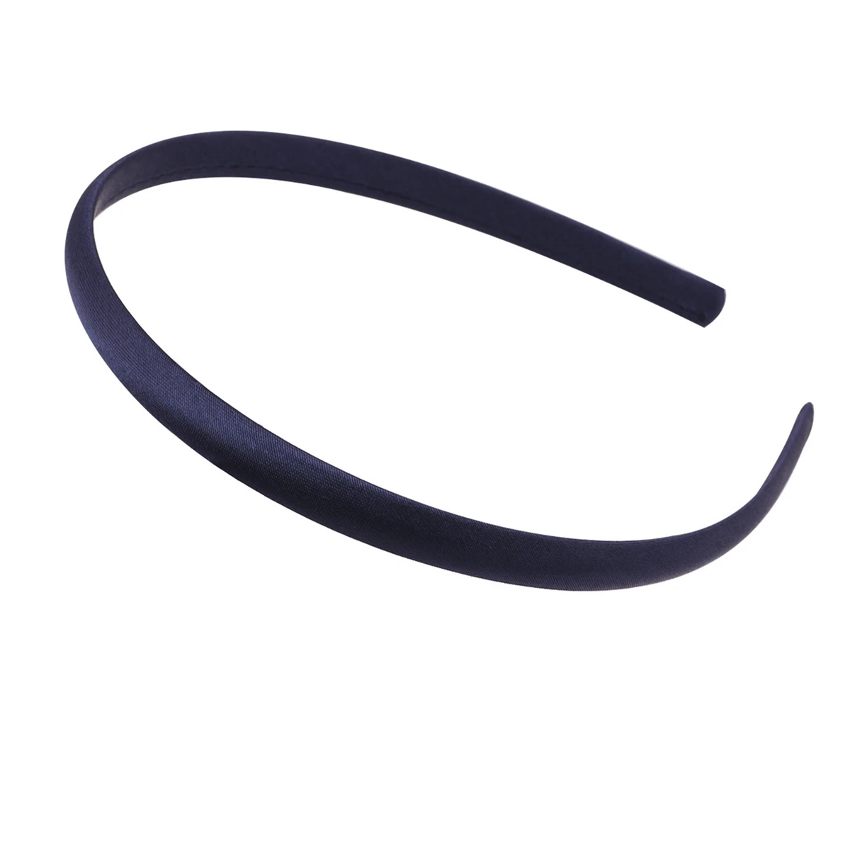 10 Navy Blue Plastic Headband Covered Satin Hair Band 9mm for DIY Craft