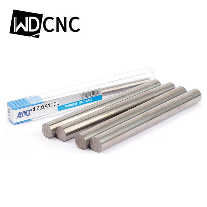 1pcs Straight Shank 2- 6mm 100mm long Carbide rod Lathe Tool tungsten steel rod alloy round rod tungsten steel round rod  HRC50