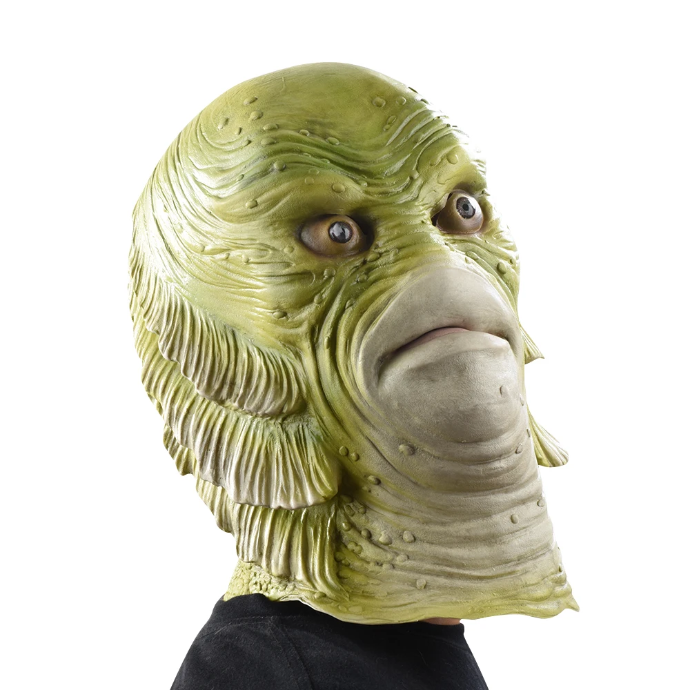 Scary Monster Latex Fish Mask Creature from the Black Lagoon Cosplay Merman Props Adult Halloween Masks