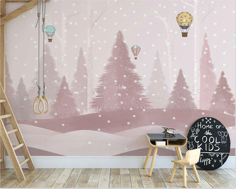 beibehang papel de parede Customized modern new Nordic pink woods elk children's room whole house background wallpaper