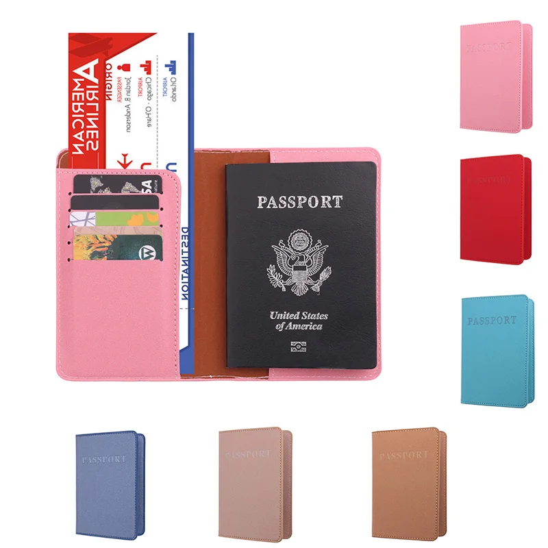 

PU Leather Passport Covers Travel Accessories Women Passport Holder Storage Organizer Busines Credit ID Card Wallet