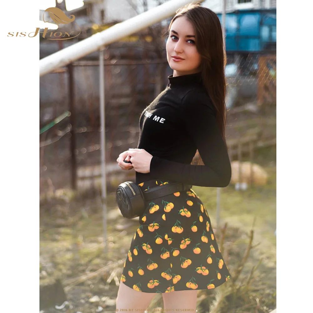 SISHION Dropshipping Floral Toucan Print Mini Rock SS0008 Baumwolle Vintage Schlank Retro Sexy Röcke Frauen Damen Frauen Rock Y2K – Detail 3