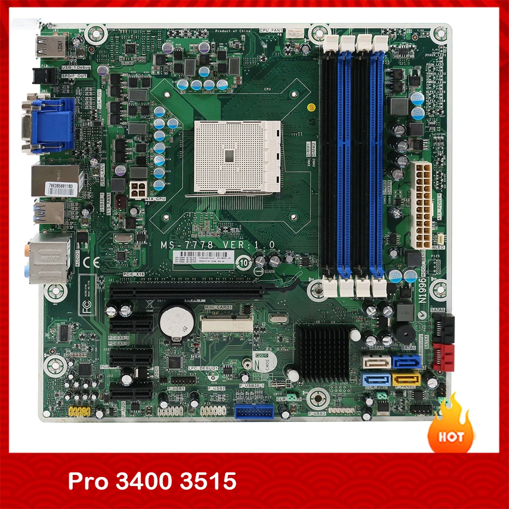 

100% Working Desktop Motherboard For HP Pro 3400 3515 MS-7778 700846-001 696333-001 FM2 VER:1.0 Fully Tested Good Quality