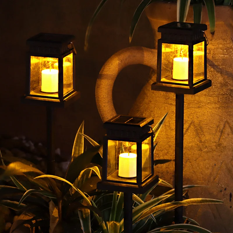 Lantern LED Light Solar Charging Candle Lamp Outdoor Garden Landscape Christmas Decoration Hanging Lights Waterproof IP44 D75