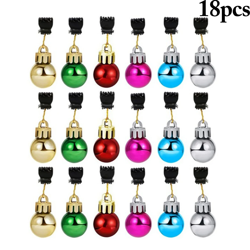 18PCS Christmas Beard Ornament Jingle Bell Bubble Beard Clip Beard Decoration Party Clothing Accessories Gifts 2020 New Year