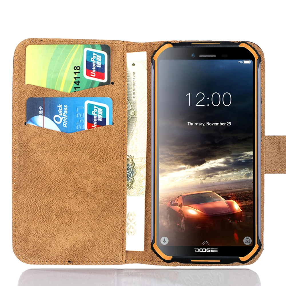 6 Colors Doogee S40 Case Side Leather Fashion Vintage Luxury Slip-resistant Doogee S40 Protective Phone Cover Credit Card