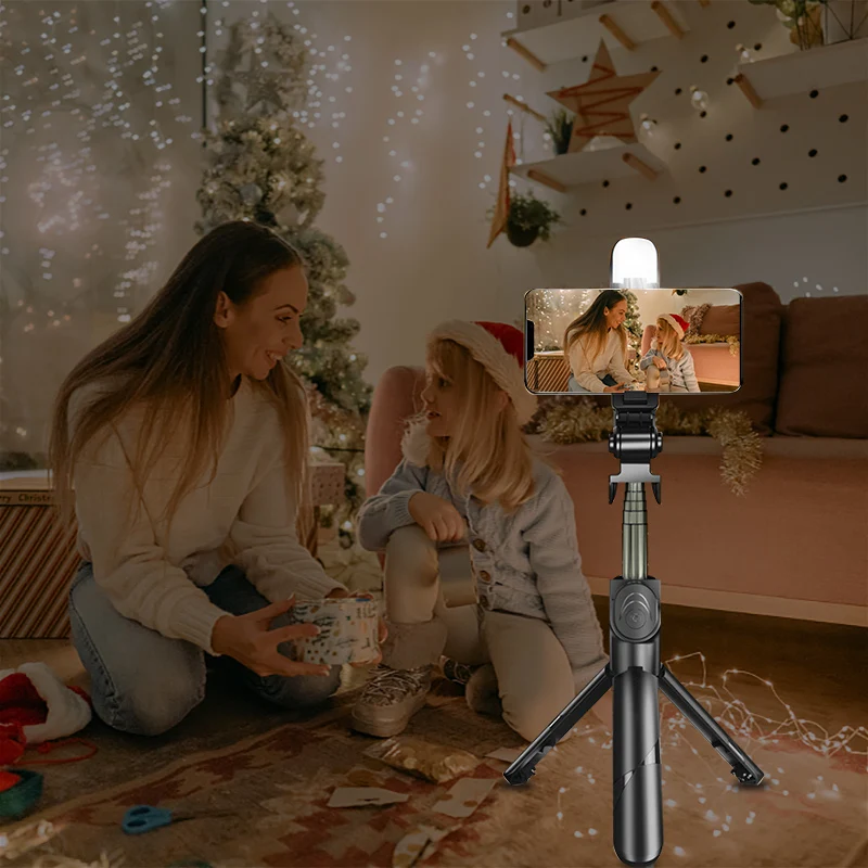 5 в 1 беспроводная Bluetooth селфи-Палка с заполсветильник ручной монопод с затвором складной штатив для мобильного телефона подарок для девушки