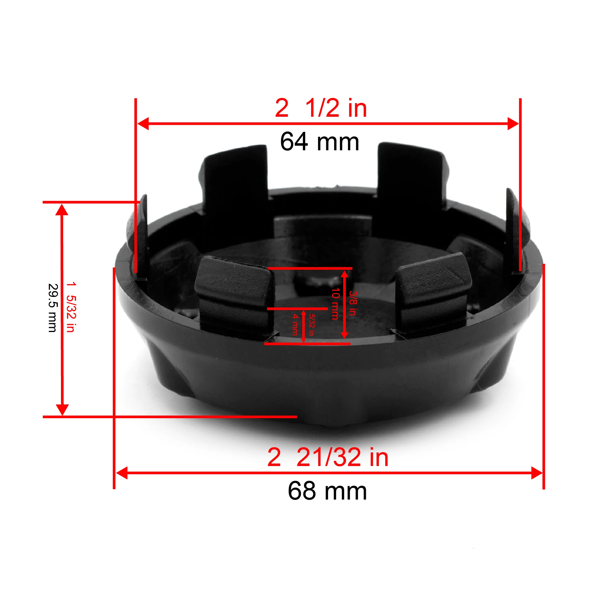 4pcs 68mm Wheel Center Hubcap 6 Screws Decoration Car Accessories For Rim Hub Caps Modification Dust-proof Covers