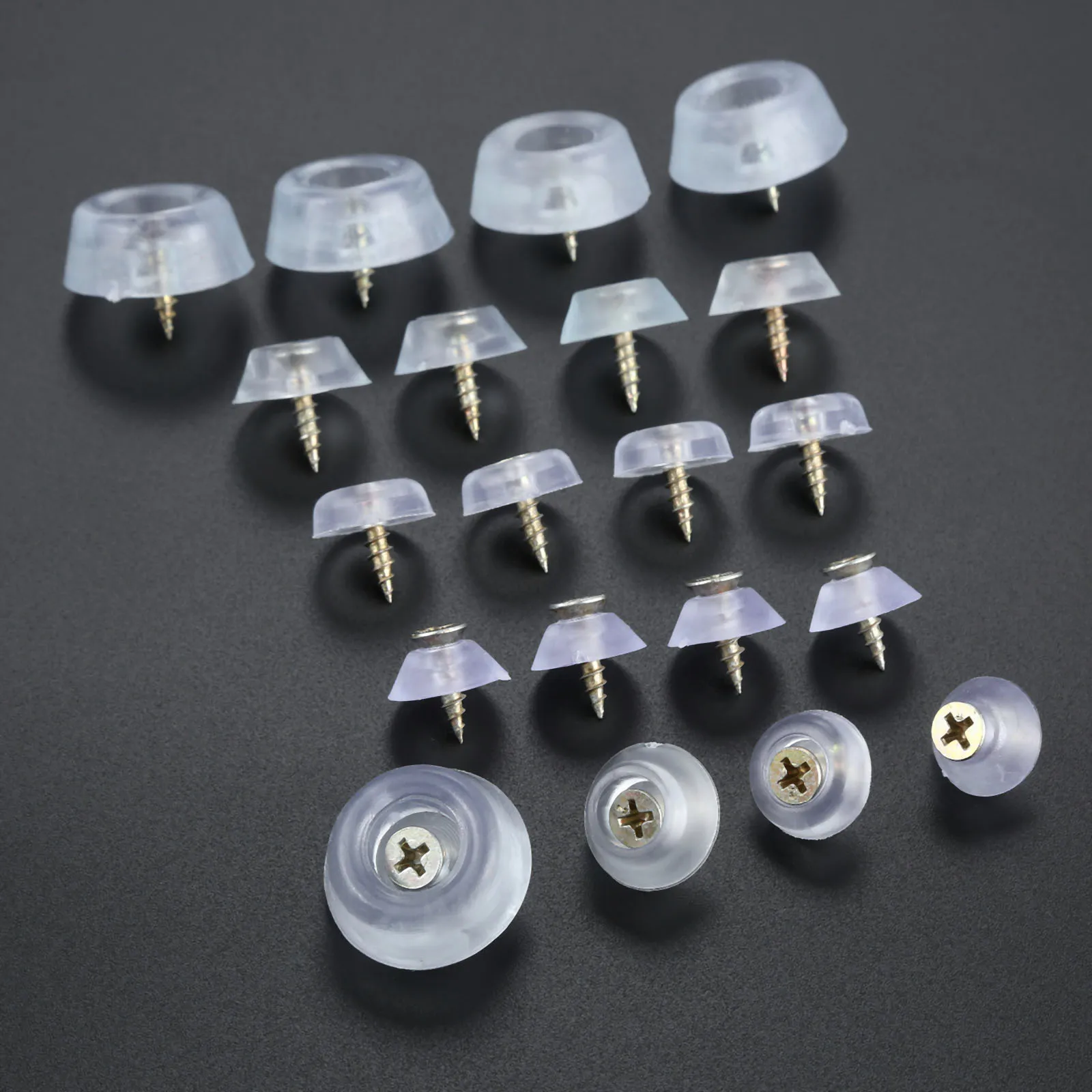 10pcs Furniture Legs Protected Pad Rubber Transparent Non-slip Chair Caps Feet Sofa Foot Covers Floor with Screws 15/16/19/26mm