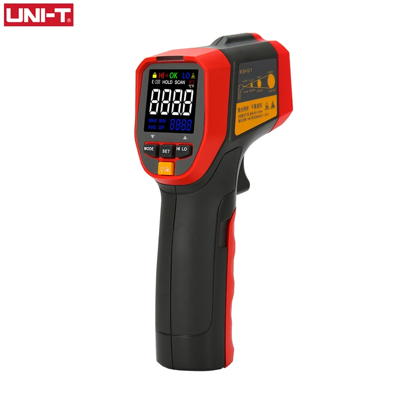 UNI-T UT301A + UT301C + termometr na podczerwień cyfrowy pomiar temperatury bezdotykowy koło termometr laserowy pistolet termiczny