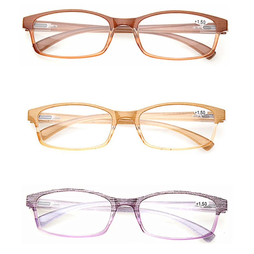 Henotin-gafas de lectura con bisagra para hombre y mujer, lentes de lectura graduadas con marco Rectangular de grano de madera, HD