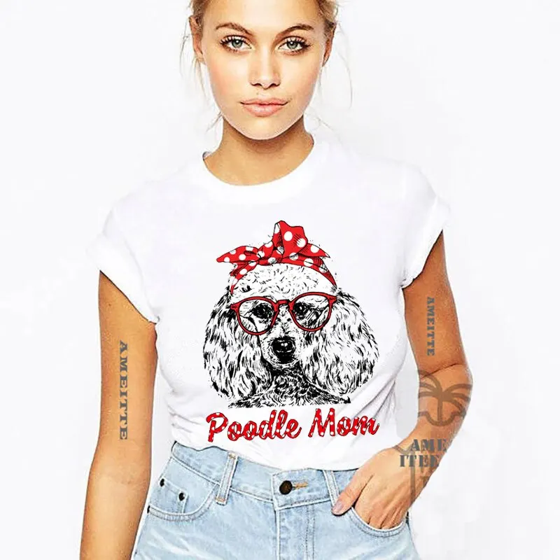 Clever Cocker Spaniel English and American Art Print T-Shirt Summer Women Short Sleeve White Casual Tee Fashion Cute Girl Tops