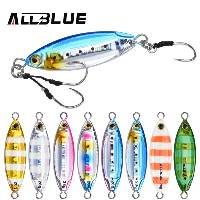 

ALLBLUE New SLOWER OVAL Metal Slow Jig Cast Spoon 28G 40G 60G Artificial Bait Shore Fishing Jigging Metal Fishing Lure