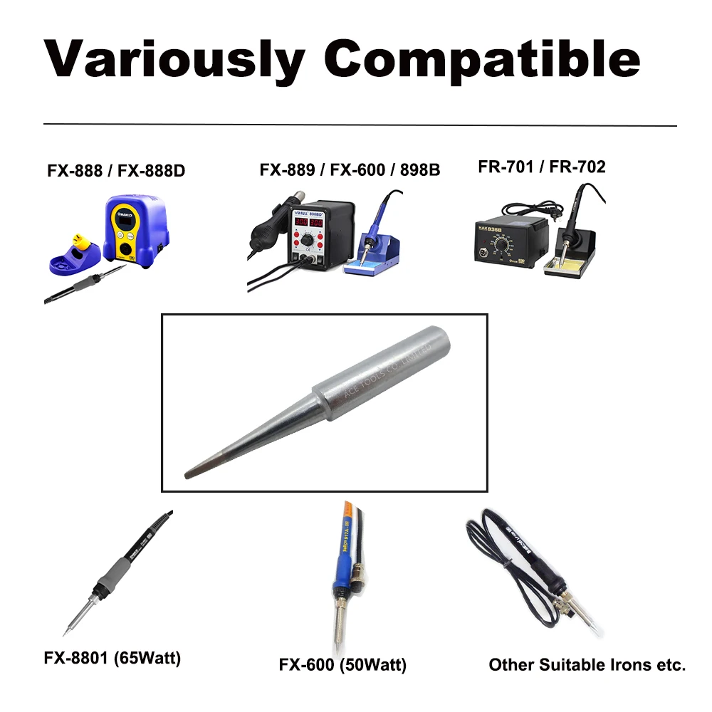 T18-DL2 Solderen Tip Lange Beitel 2.0Mm 0.078 "Fit Hakko FX-888 FX-888D FX-8801 FX-600 Loodvrij Ijzer Bit Nozzle handvat Potlood