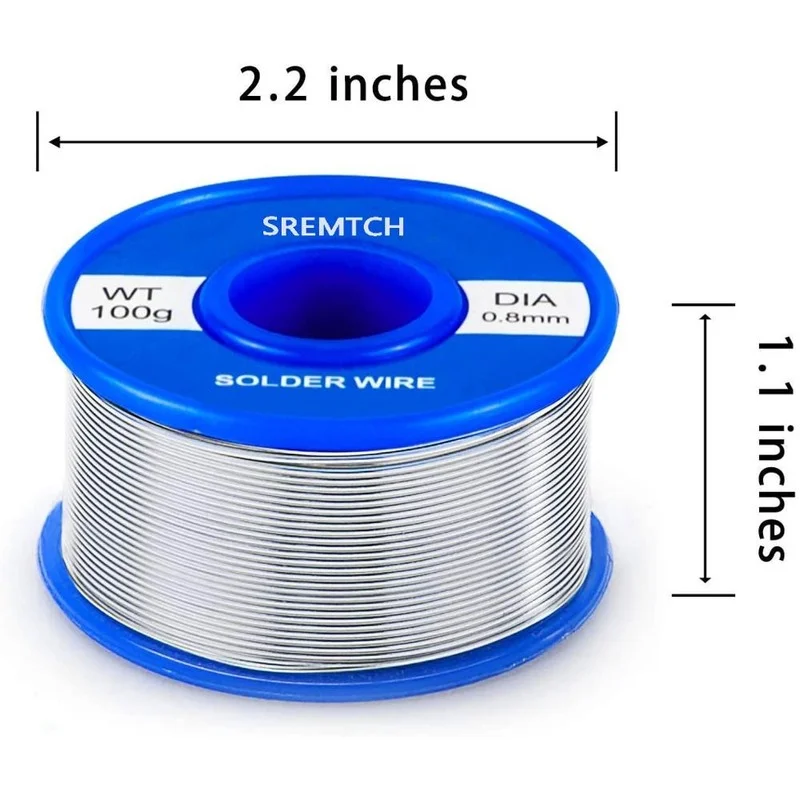 I più recenti 100g/50g 0.8mm stagno saldatura fili flusso 2.0% saldatura filo stagno saldatura fili rotolo non pulito per strumenti di saldatura linea di saldatura