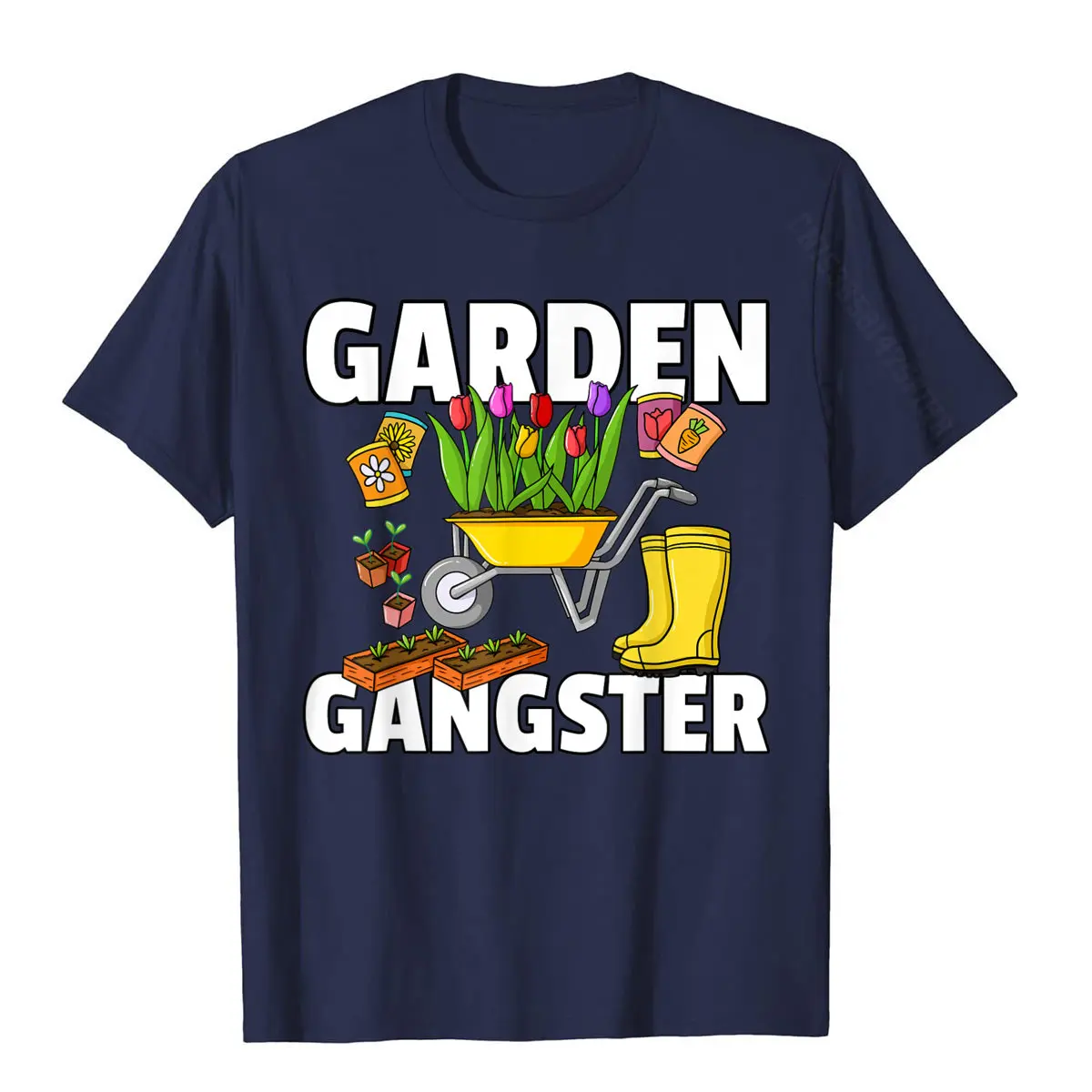 Garden Gangster Gardening Gift For Funny Gardener T-Shirt Family Men T Shirt Cotton Tops T Shirt Funny