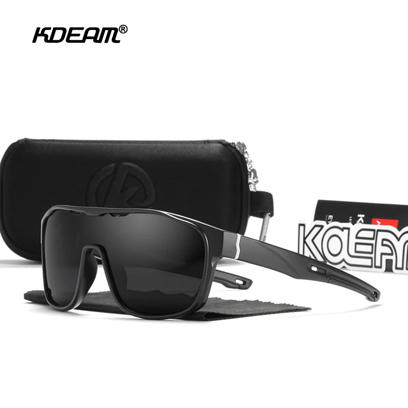 KDEAM One Piece Shield Men's Polarized Sunglasses Reduce The Wind Resistance Designed Sun Glasses Sports Driving Shades CE