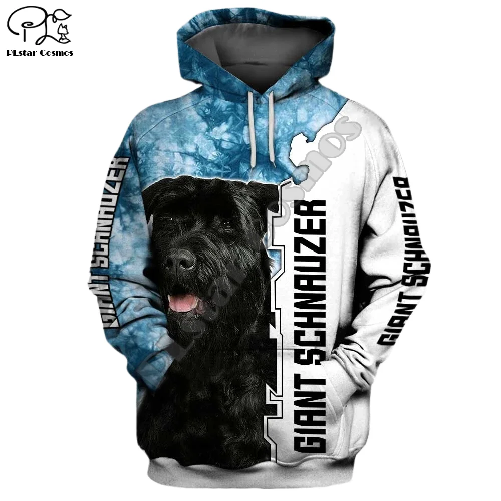 

New Mens Unisex funny Giant schnauzer 3d dogs print zipped hoodie long sleeve Sweatshirts jacket autumn pullover tracksuit G22