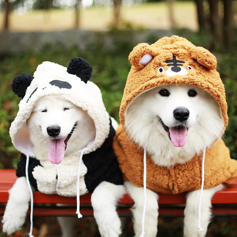 Big Dog Winter Coat Warm Jacket Large Dog Clothes Welsh Corgi Samoyed Husky Labrador French Bulldog Clothing Pet Outfit Hoodie