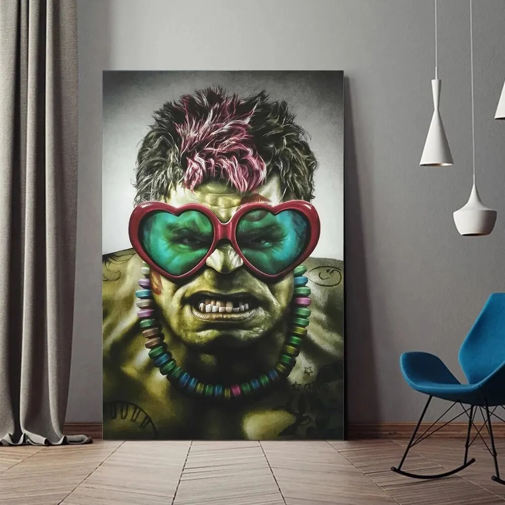 Angery Hulk With Sunglasses Poster and Prints Marvel Superhero Picture on the Canvas Wall Painting For Home Room Decoration Gift