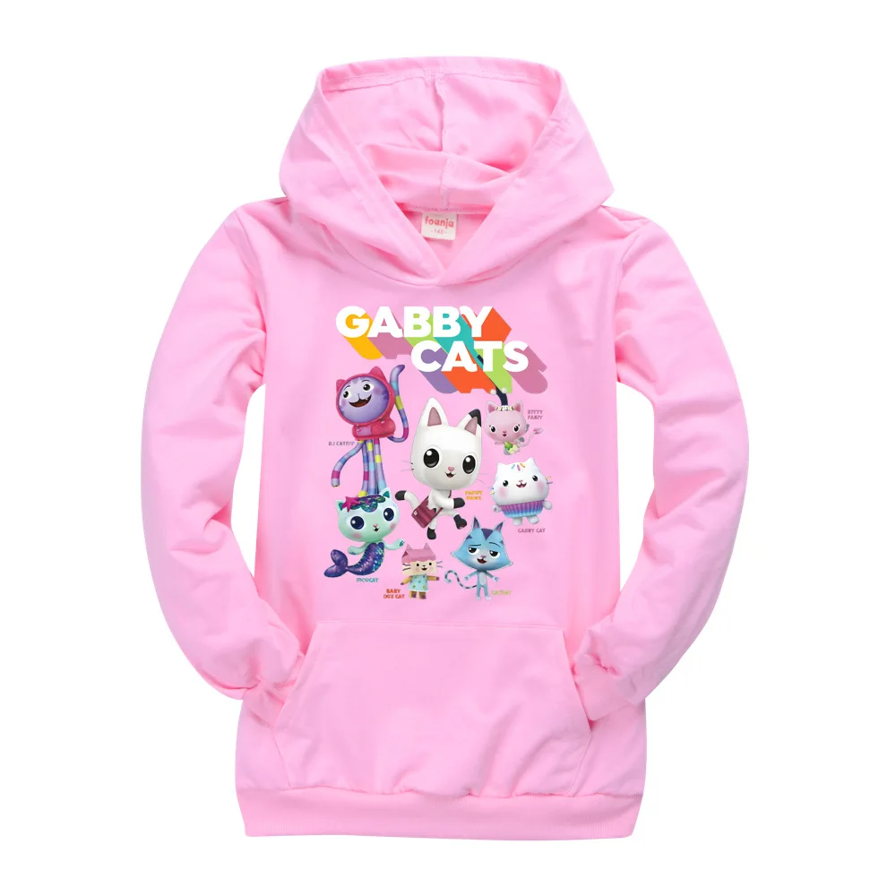 Crianças Hoodies Moda Meninas Meninos Gabby Gatos Camisola Dos Desenhos Animados Mangas Compridas Do Bebê Crianças 2021 Roupas de Outono Camisolas de Algodão