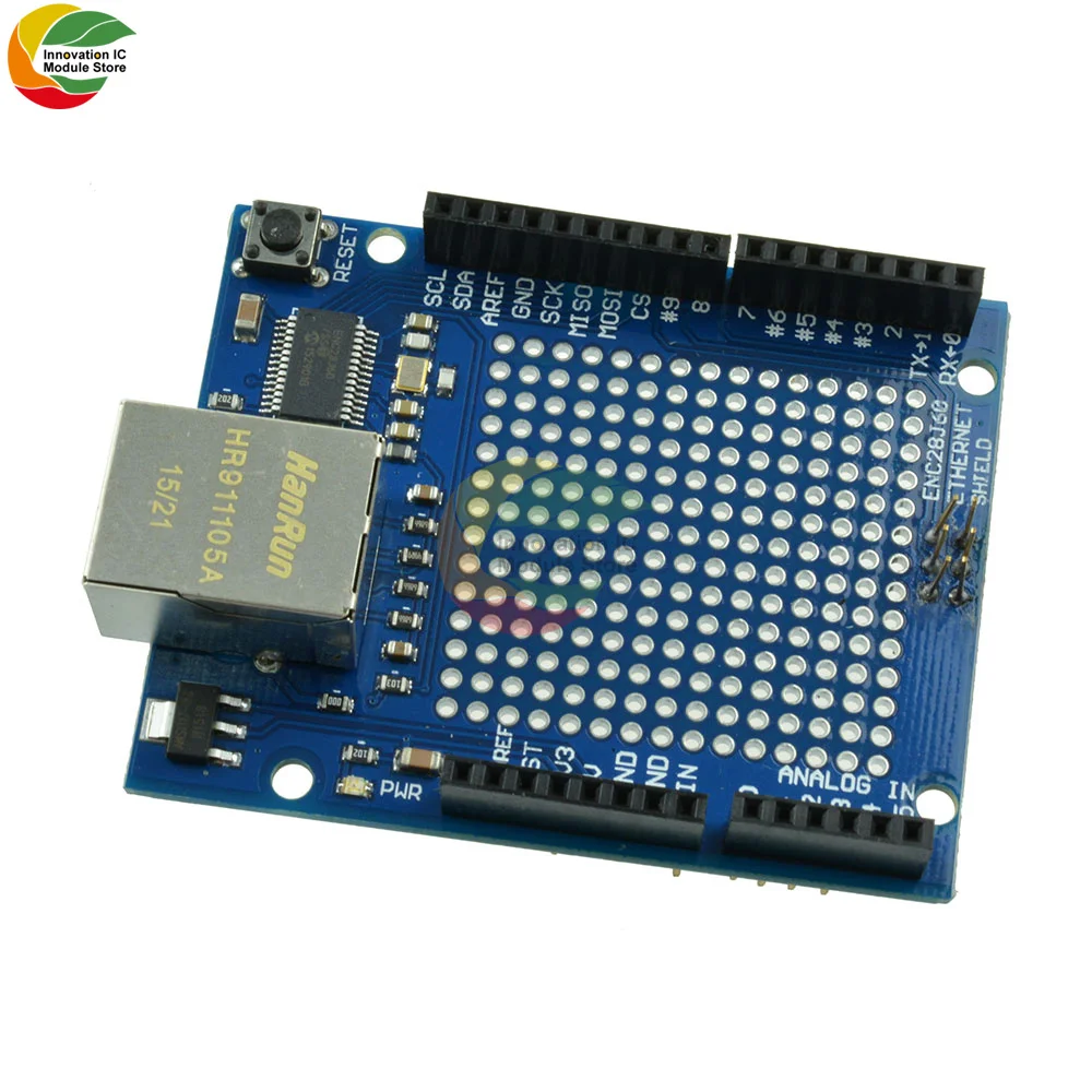 Ziqqucu ENC28J60 Network Module IoT Development Board Circuit Expansion Board SPI RJ45 for Arduino IoT Network Server Module