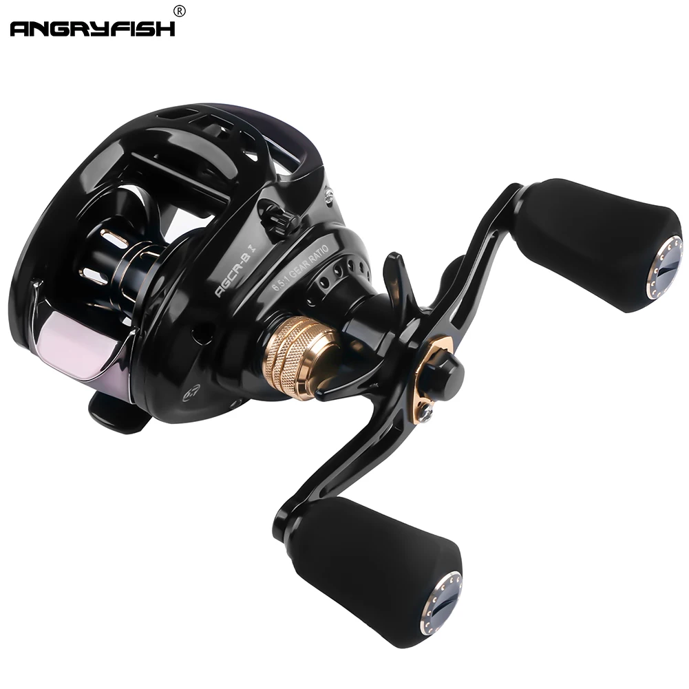 

ANGRYFISH Hot Sale 7+1BB Bait Casting Fishing Reels 6.3:1 Right/Left Baitcasting Reel Metal Spool