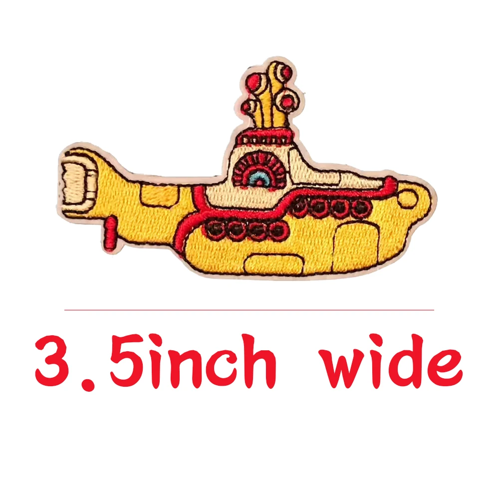 NEW ARRIVAL Beatles Yellow Submarine Embroidered Iron on Patches for Clothes Jacket Sew on Jean Embroidery Patch Rider Custom