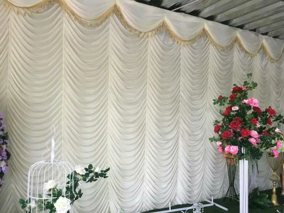 

3*6m Wall Divider Voile Drape Wedding Decor Party With Swag Romantic For Stage Event Ceiling Decoration Backdrop Curtain Panel