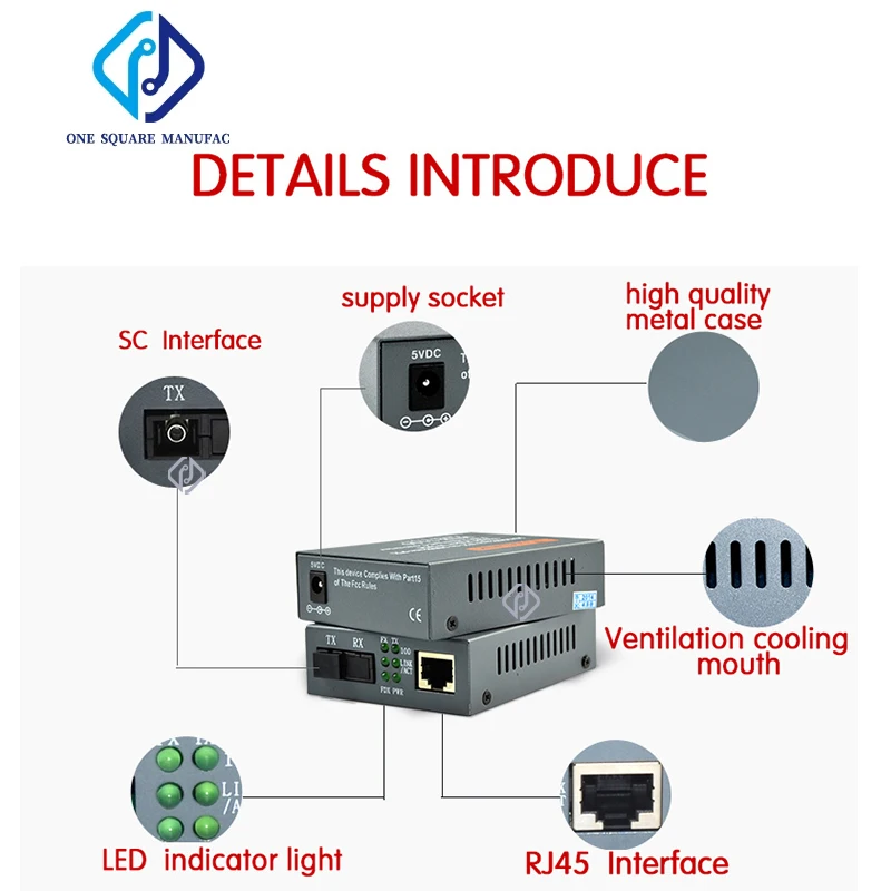 netLINK HTB-1100S A/B 25KM Single-mode Single-fiber WDM Fiber Media Converter A Size 1310nm-TX  SC 10/100Mbps B 1550nm-TX