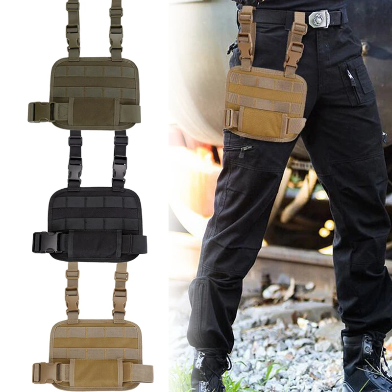 Tactical Drop Leg MOLLE Holster EDC Pouch Platform Thigh Rig Panel for Magazine Pouch Bag Waist Belt Hunting Gear