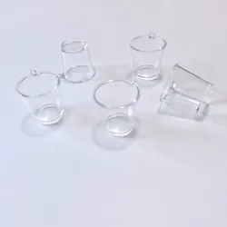 20PCS/LOT Fake Mini Ice-Shape Cups DIY Simulation Crafts Clear Plastic Parfait Cup Tableware Dollhouse Kitchen Accessories